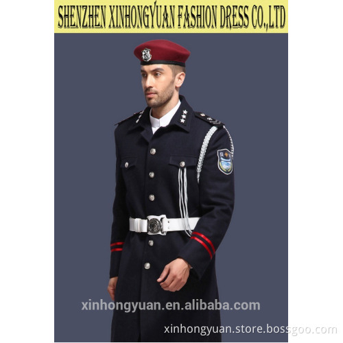 Full-length woolen winter pilot uniform coat+pants+hat ,aerial security man warm-keeping outdoor workwear